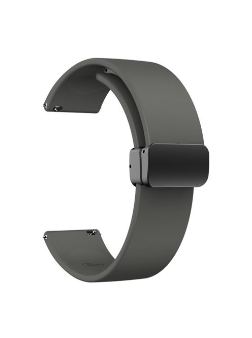 For Garmin Venu / Venu Sq / Venu Sq 2 /  Venu 2 Plus Watch Band 20mm Silicone Wrist Strap with Magnetic Folding Black Buckle - Space Grey