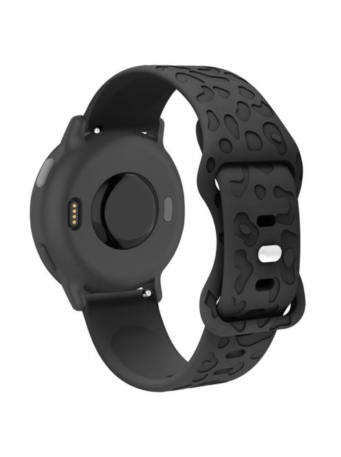 For Garmin Venu 2 Plus / vivoactive 5 20mm Silicone Watch Band Leopard Texture Adjustable Strap - Black