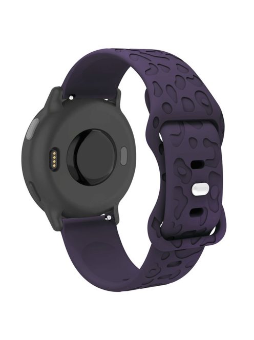 For Garmin Venu 2 Plus / vivoactive 5 20mm Silicone Watch Band Leopard Texture Adjustable Strap - Dark Purple