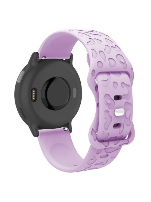 For Garmin Venu 2 Plus / vivoactive 5 20mm Silicone Watch Band Leopard Texture Adjustable Strap - Lavender Purple