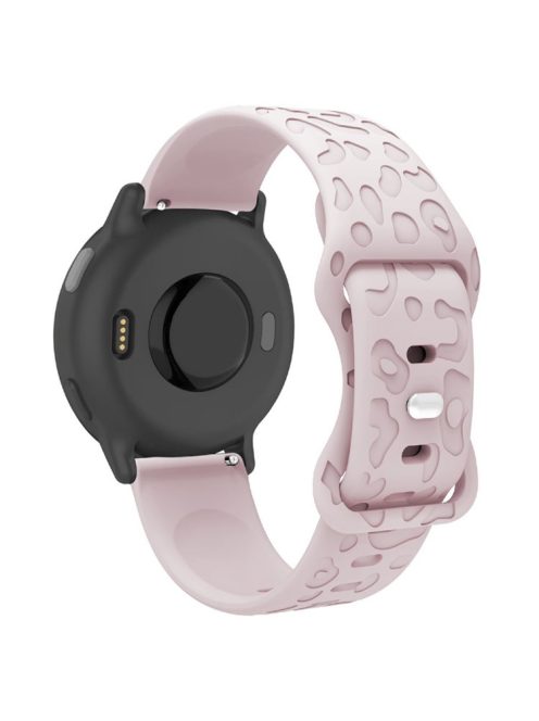 For Garmin Venu 2 Plus / vivoactive 5 20mm Silicone Watch Band Leopard Texture Adjustable Strap - Light Pink