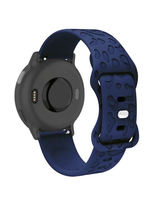 For Garmin Venu 2 Plus / vivoactive 5 20mm Silicone Watch Band Leopard Texture Adjustable Strap - Navy Blue