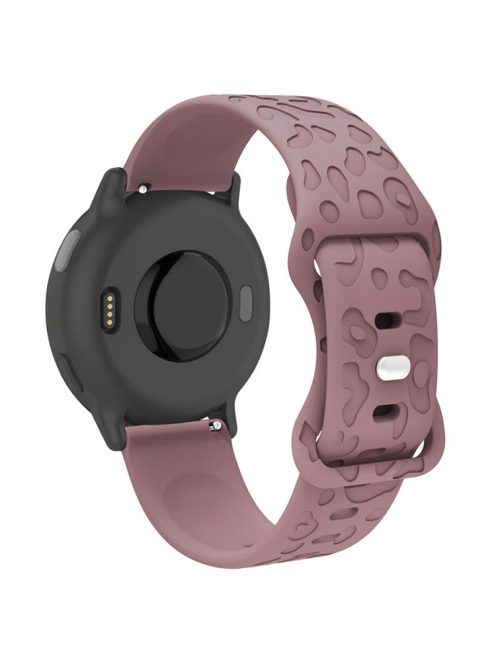 For Garmin Venu 2 Plus / vivoactive 5 20mm Silicone Watch Band Leopard Texture Adjustable Strap - Smoke Purple