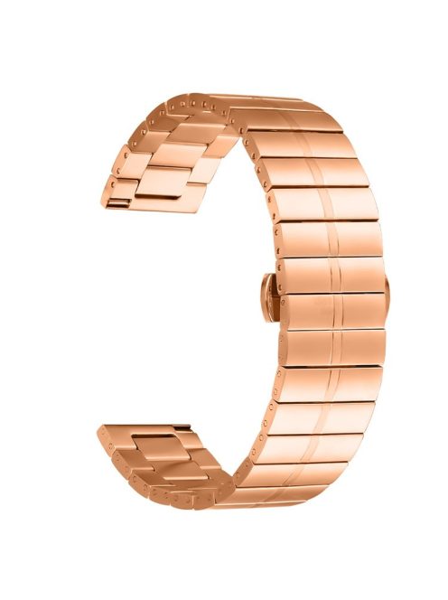 For Garmin Venu 2 Smart Watch Metal Strap Stainless Steel Wristband with Butterfly Buckle - Rose Gold