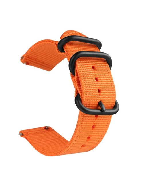 For Garmin Venu 2S / Vivoactive 4S 18mm Nylon Watch Strap Three Heavy Buckles Watch Band Replacement - Orange