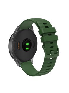   For Garmin Venu 2S / Vivomove 3S / Vivoactive 4S Wave Grain Dots Silicone Watch Band 18mm Replacement Adjustable Strap - Army Green