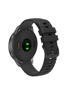   For Garmin Venu 2S / Vivomove 3S / Vivoactive 4S Wave Grain Dots Silicone Watch Band 18mm Replacement Adjustable Strap - Black