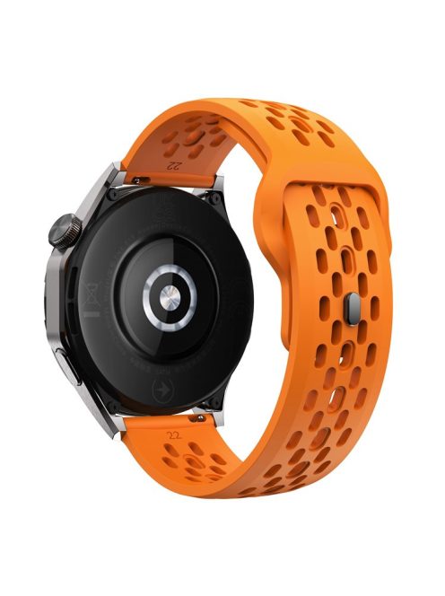 For Garmin Venu 3 / Venu 2 / Vivoactive 4 22mm Watch Strap Hollow Silicone Wrist Band Replacement - Orange