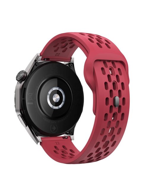 For Garmin Venu 3 / Venu 2 / Vivoactive 4 22mm Watch Strap Hollow Silicone Wrist Band Replacement - Red