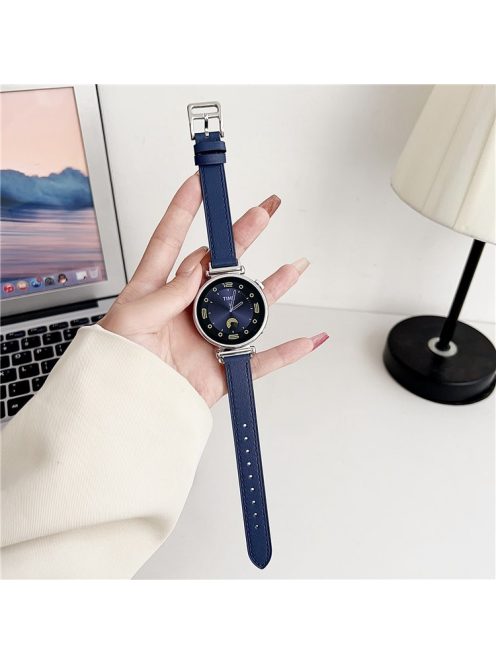 For Garmin Venu 3S / Forerunner 265S / Xiaomi Mi Watch 18mm Watch Band PU Leather Wrist Strap - Blue