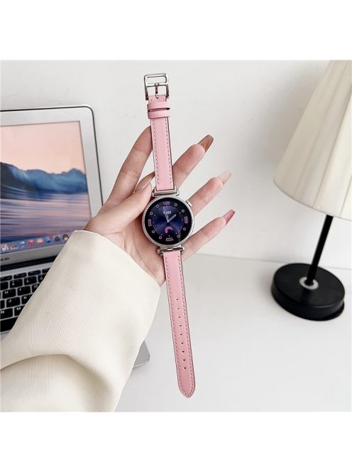 For Garmin Venu 3S / Forerunner 265S / Xiaomi Mi Watch 18mm Watch Band PU Leather Wrist Strap - Pink