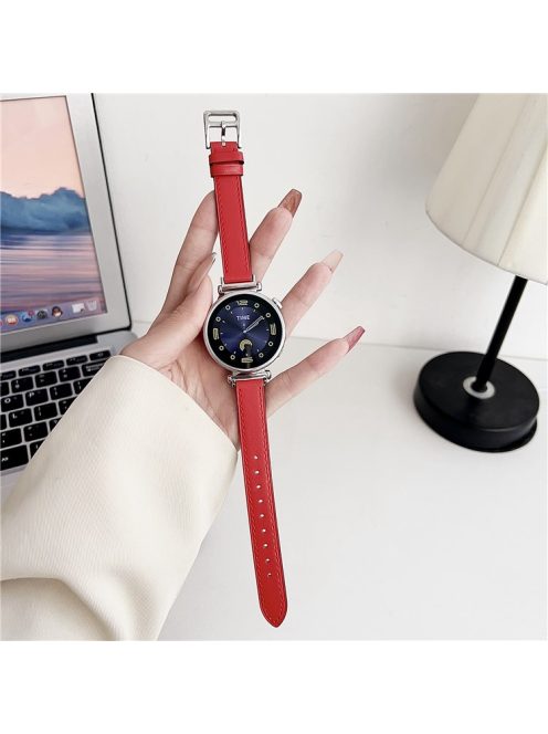 For Garmin Venu 3S / Forerunner 265S / Xiaomi Mi Watch 18mm Watch Band PU Leather Wrist Strap - Red