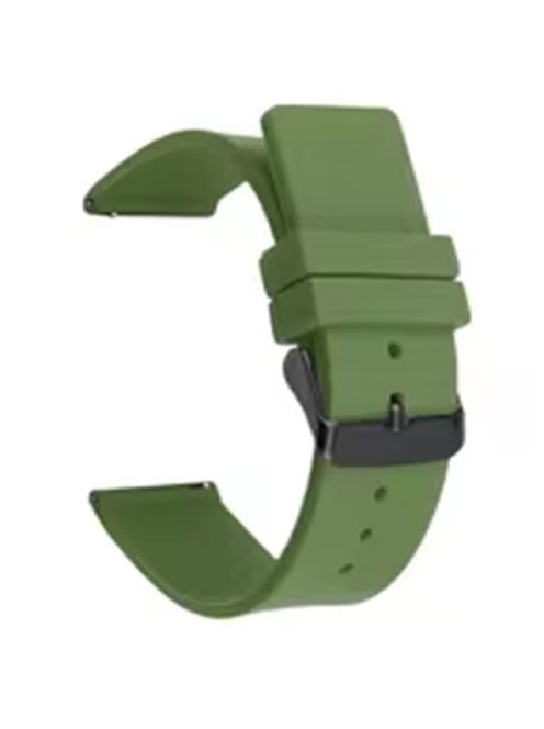 For Garmin Venu 3S / Venu 2S / Mi Watch Strap Replacement 18mm Sports Style Silicone Watchband with Black Buck - Army Green