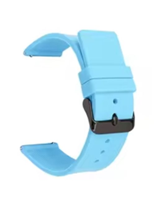 For Garmin Venu 3S / Venu 2S / Mi Watch Strap Replacement 18mm Sports Style Silicone Watchband with Black Buck - Baby Blue