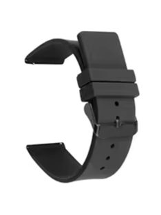   For Garmin Venu 3S / Venu 2S / Mi Watch Strap Replacement 18mm Sports Style Silicone Watchband with Black Buck - Black