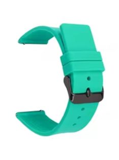   For Garmin Venu 3S / Venu 2S / Mi Watch Strap Replacement 18mm Sports Style Silicone Watchband with Black Buck - Cyan