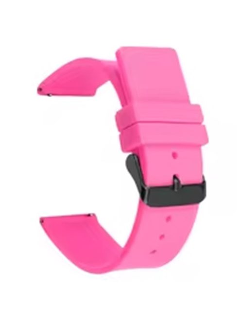 For Garmin Venu 3S / Venu 2S / Mi Watch Strap Replacement 18mm Sports Style Silicone Watchband with Black Buck - Dark Pink