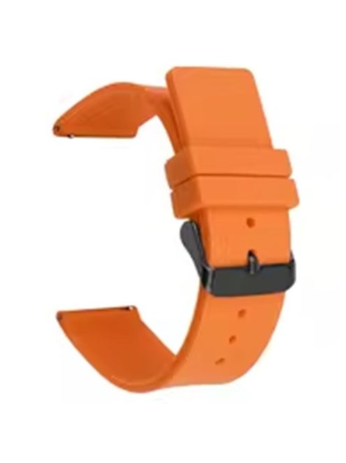 For Garmin Venu 3S / Venu 2S / Mi Watch Strap Replacement 18mm Sports Style Silicone Watchband with Black Buck - Orange