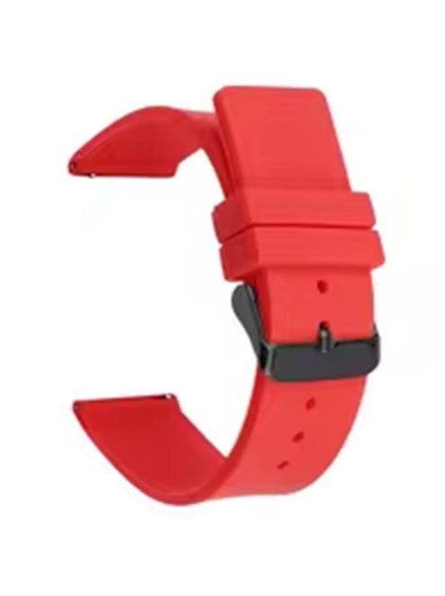 For Garmin Venu 3S / Venu 2S / Mi Watch Strap Replacement 18mm Sports Style Silicone Watchband with Black Buck - Red