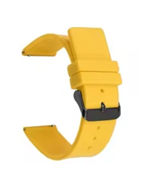 For Garmin Venu 3S / Venu 2S / Mi Watch Strap Replacement 18mm Sports Style Silicone Watchband with Black Buck - Yellow