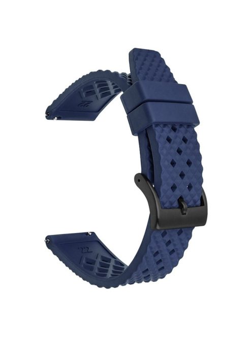 For Garmin Venu 3S / Watch GT 4 41mm Replacement Wrist Band 18mm Fluorubber Watch Strap - Sapphire+Black Buckle