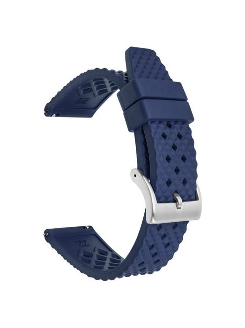 For Garmin Venu 3S / Watch GT 4 41mm Replacement Wrist Band 18mm Fluorubber Watch Strap - Sapphire+Silver Buckle