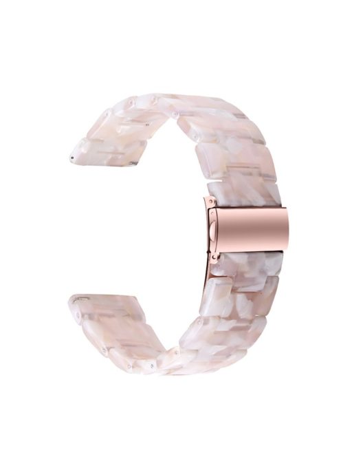 For Garmin Vivoactive 3/Vivoactive 3 Music/Venu Smooth Durable Resin Watch Strap Replacement Wrist Band 20mm - Pink/White