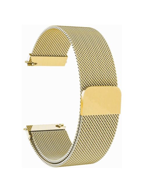 For Garmin Vivoactive 3/Vivoactive 3 Music/Venu Stainless Steel Mesh Milanese Smartwatch Replace Strap Adjustable Wrist Band (20mm) - Gold