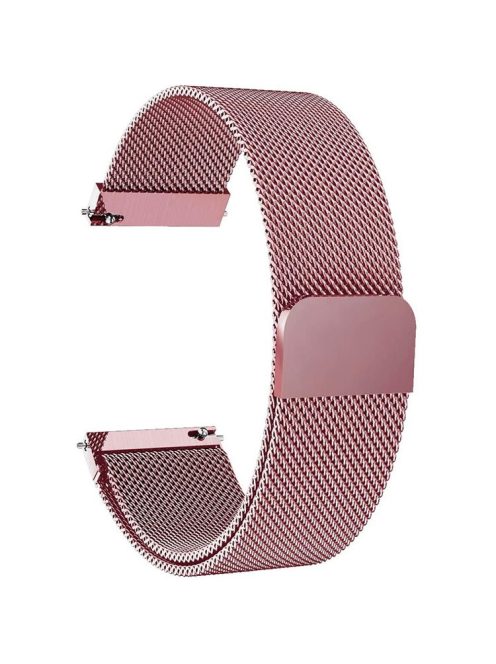 For Garmin Vivoactive 3/Vivoactive 3 Music/Venu Stainless Steel Mesh Milanese Smartwatch Replace Strap Adjustable Wrist Band (20mm) - Rose Pink