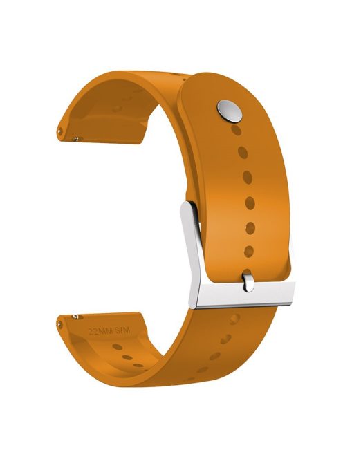 For Garmin Vivoactive 4 / Garmin Venu 2 Universal 22mm Soft Silicone Watch Band Strap Replacement with Steel Buckle - Yellow