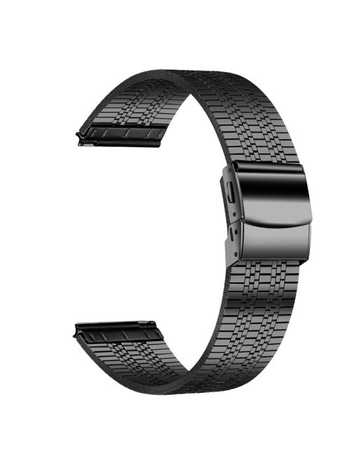 For Garmin Vivoactive 4 Replacement Band Stylish 22mm Stainless Steel Watch Strap - Black