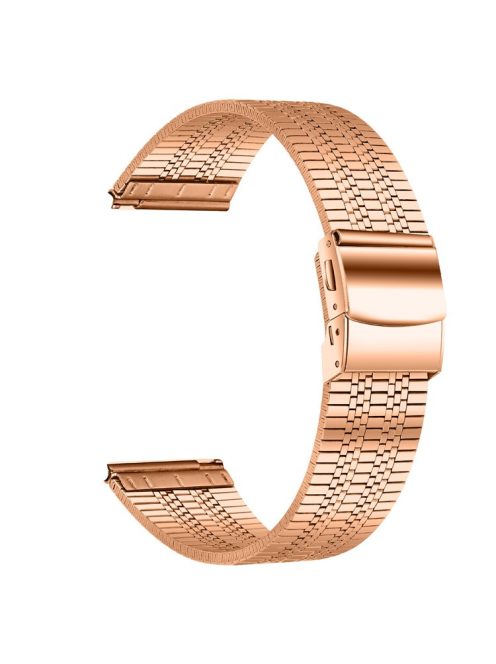 For Garmin Vivoactive 4 Replacement Band Stylish 22mm Stainless Steel Watch Strap - Rose Gold