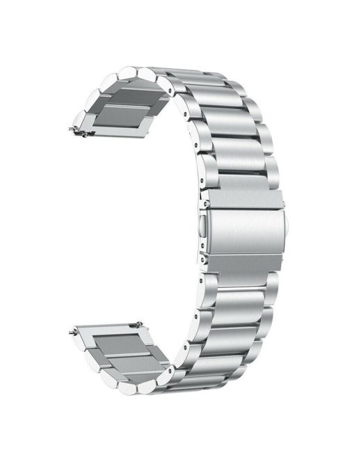 For Garmin Vivoactive 4 Replacement Strap 22mm 3-Bead 316L Stainless Steel Smartwatch Band - Silver