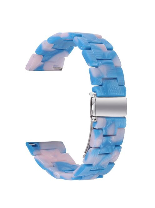 For Garmin Vivoactive 4 Replacement Watch Strap 22mm Waterproof Resin Watch Band - Blue / Pink