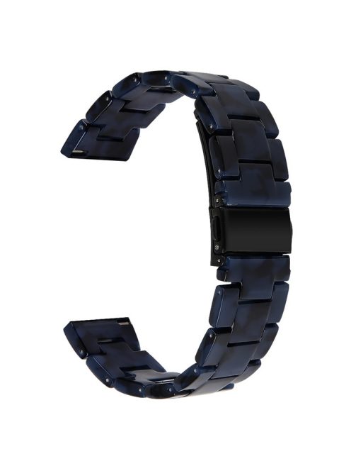 For Garmin Vivoactive 4 Resin Watch Strap 22mm Waterproof Replacement Watch Band - Dark Blue