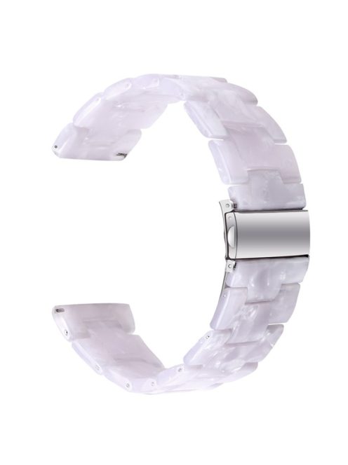 For Garmin Vivoactive 4 Resin Watch Strap 22mm Waterproof Replacement Watch Band - Glossy White