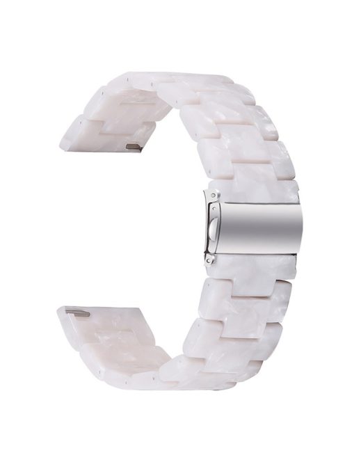 For Garmin Vivoactive 4 Resin Watch Strap 22mm Waterproof Replacement Watch Band - Pearl White