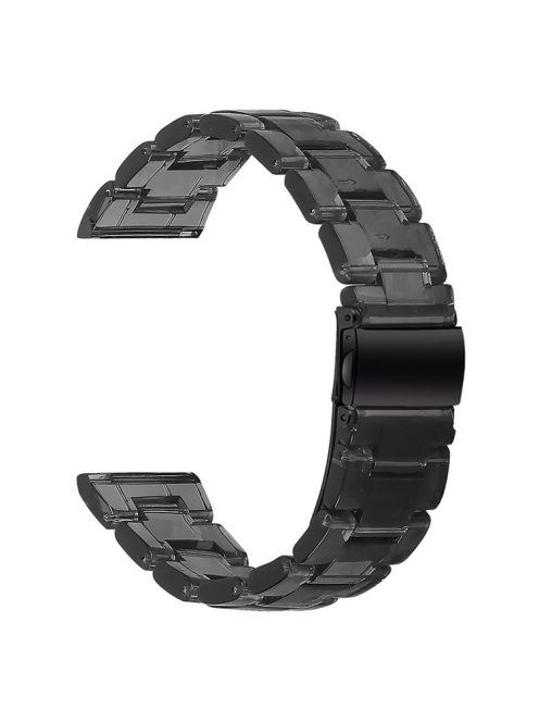 For Garmin Vivoactive 4 Resin Watch Strap 22mm Waterproof Replacement Watch Band - Transparent Black