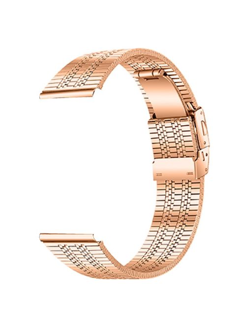 For Garmin Vivoactive 4 Watch Strap Stainless Steel Wrist Band - Rose Gold