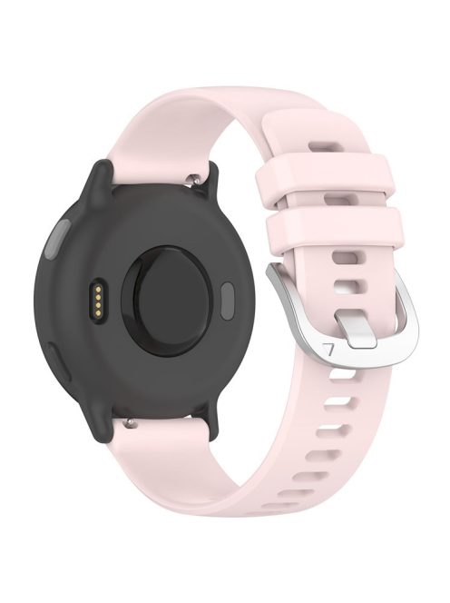 For Garmin vivoactive 5 / GarminActive 5 Watch Band 20mm Silicone Strap with Steel Buckle - Light Pink