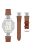 For Garmin vivoactive 5 / Garminactive 5 Watch Band Genuine Cow Leather Flower Decor Adjustable Strap - Brown