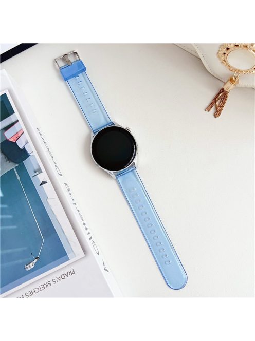 For Garmin vivoactive 5 / Venu 2 Plus 20mm Watch Band Transparent Soft TPU Wrist Strap - Transparent Blue