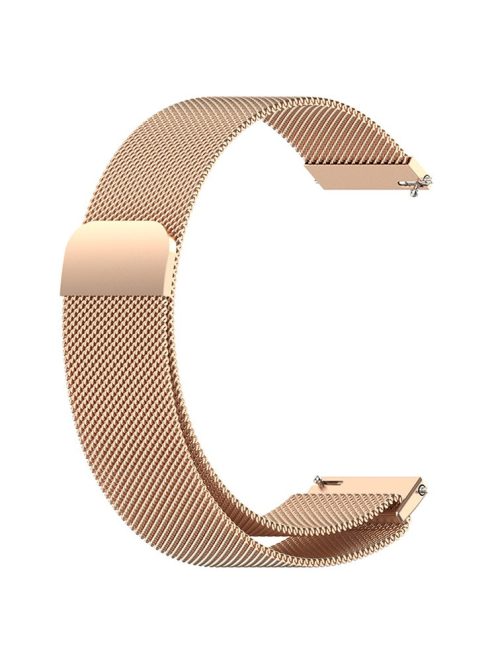 For Garmin Vivoactive HR Magnetic Watch Strap Stainless Steel Milanese Wrist Band - Rose Gold