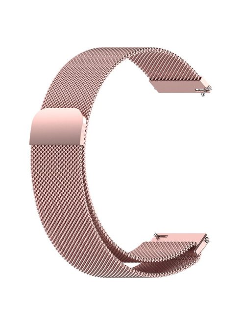 For Garmin Vivoactive HR Magnetic Watch Strap Stainless Steel Milanese Wrist Band - Rose Pink