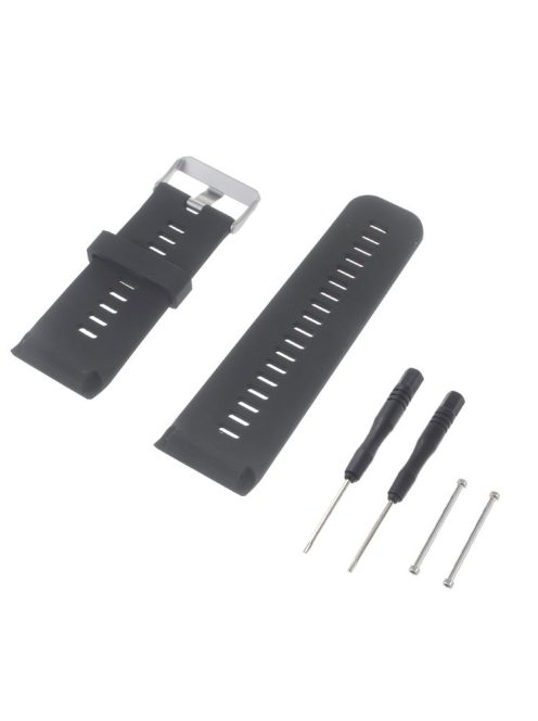 For Garmin Vivoactive RH Soft Silicone Strap Replacement Watch Band + Lugs Adapters  - Black