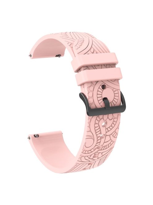 For Garmin Vivomove / Samsung Gear Sport / Pebble 2 / Huawei Watch 2 Patten Silicone Strap 20mm Watchband - Pink