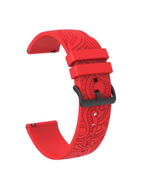 For Garmin Vivomove / Samsung Gear Sport / Pebble 2 / Huawei Watch 2 Patten Silicone Strap 20mm Watchband - Red