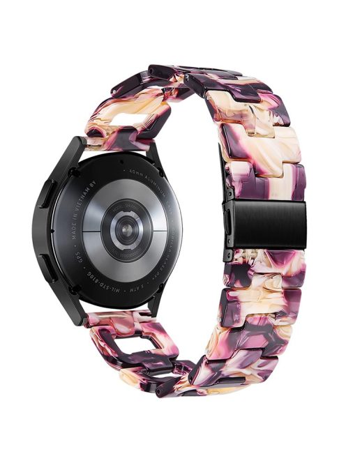 For Garmin Vivomove / Vivomove HR Watch Strap D-Shape Resin Bracelet Watchband - Glitter Purple