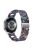 For Garmin Vivomove / Vivomove HR Watch Strap D-Shape Resin Bracelet Watchband - Purple+Green Flower