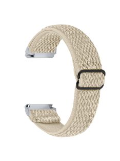   For Garmin Vivomove 3 / GarminMove 3 20mm Elastic Watch Strap Replacement Watchband - Apricot